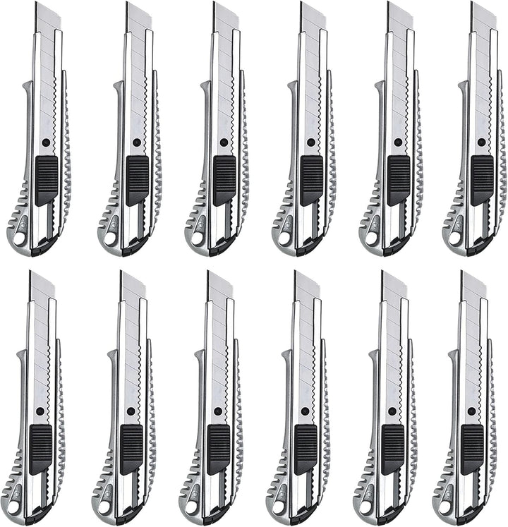 12x Profi Alu Cuttermesser | SBS® Professional | Cuttermesser Aluminium 18mm | Teppichmesser