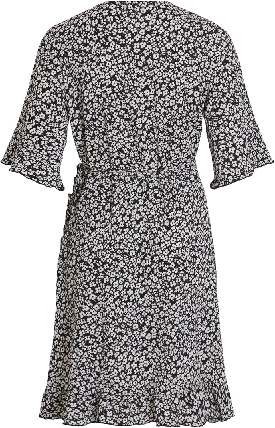 Vila Damen Kleid VICAIA S/S WRAP Dress M Schwarz, M Schwarz