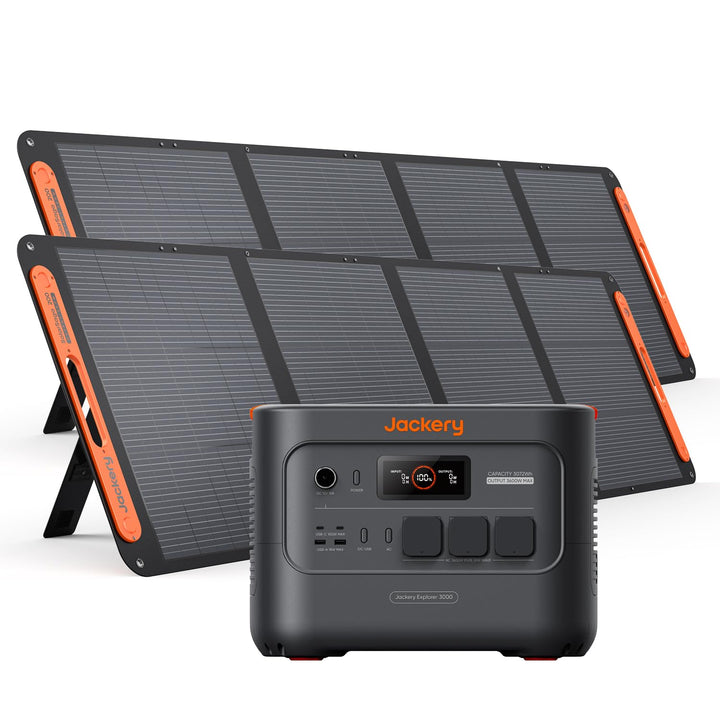 Jackery E3000 V2 3072Wh Powerstation mit 2×200W Solarpanel, 3600W Dauerleistung, 7200W Spitze, LiFeP