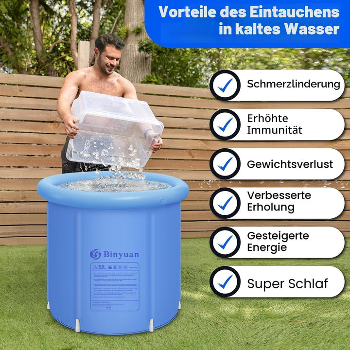 Aufblasbare Faltbare Badewanne Erwachsene, 75x75cm Faltbar Eisbad Eistonne Badewanne FüR Hydrotherap