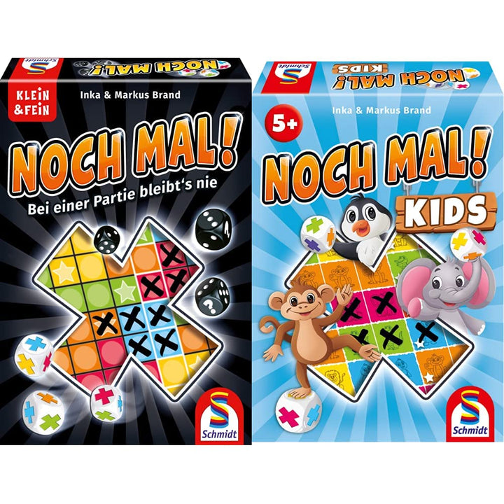 Schmidt Spiele 49327 Noch mal! & 40610 Noch mal Kids, Kinderspiel, Würfelspiel Bundle mit Noch mal K