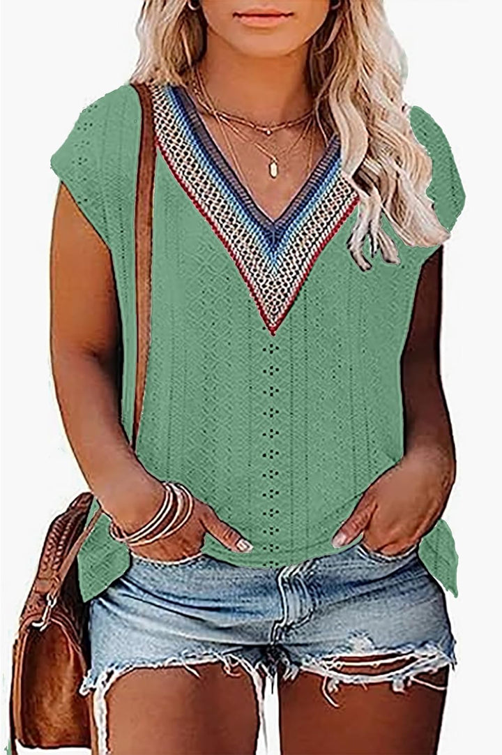 Grosse Grössen T-Shirts Damen V-Ausschnitt Plus Size Mode Strick Top Sommer Oversize Frauen Tshirts