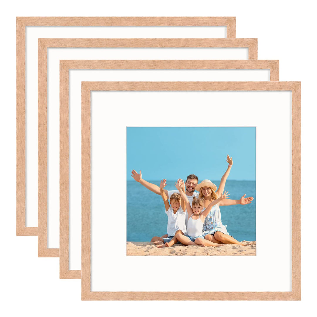 YEEPHAN 12x12 quadratischer Bilderrahmen aus Eichenholz mit Plastic glass front,30x30cm Fotorahmen f