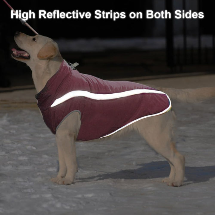 FEimaX Hundemantel Hundejacke wasserdichte Reflektierende Wintermantel mit Fleece Gefüttert Hund Wel