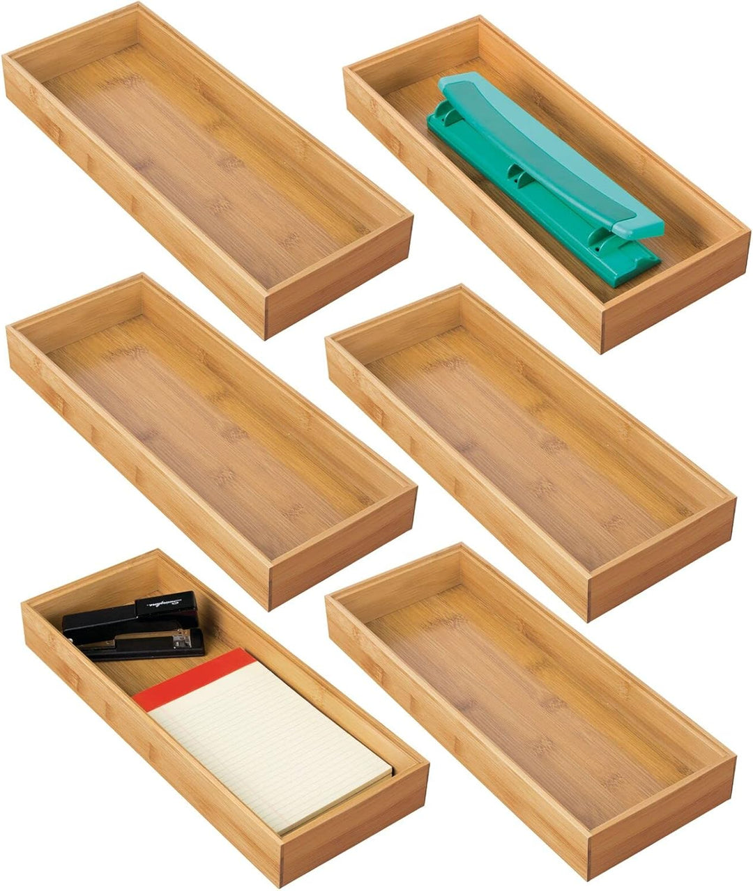 mDesign Aufbewahrungsbox für den Schreibtisch – vielseitige Schubladenbox aus Holz – stapelbarer Sch