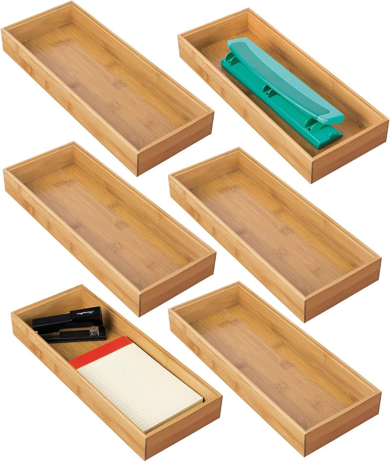 mDesign Aufbewahrungsbox für den Schreibtisch – vielseitige Schubladenbox aus Holz – stapelbarer Sch