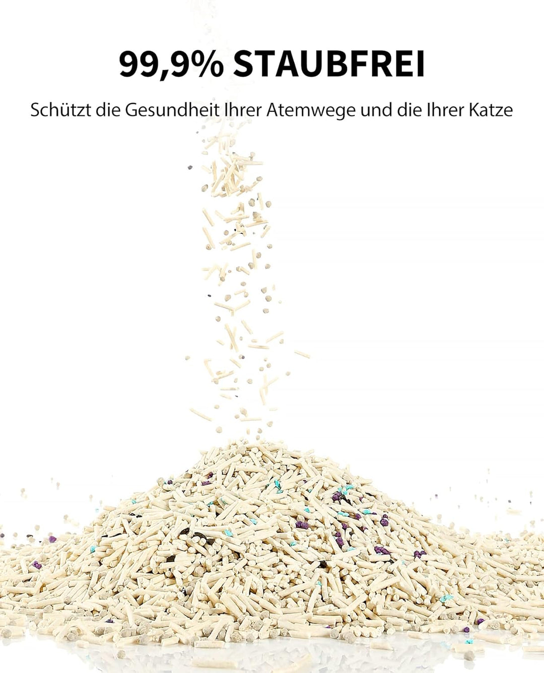 PETKIT 5 in 1 Gemischtes Katzenstreu, 14.4kg,Klumpstreu für Katzen,Spülbar, Geruchsfrei, Aktivkohle,