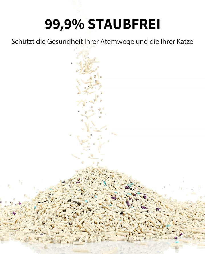 PETKIT 5 in 1 Gemischtes Katzenstreu, 14.4kg,Klumpstreu für Katzen,Spülbar, Geruchsfrei, Aktivkohle,