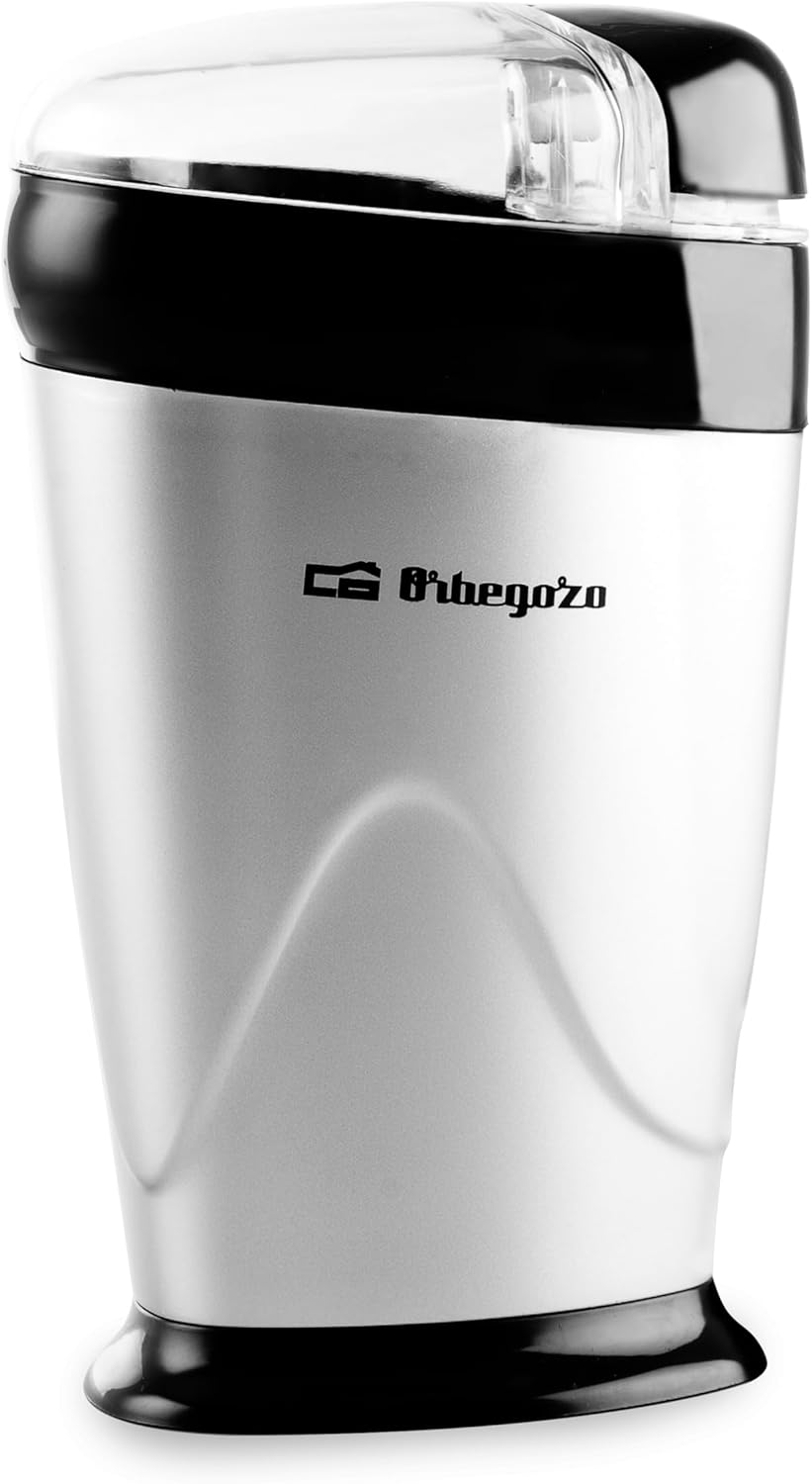 Orbegozo MO 3250 - Kaffeemühle, Mahlwerk aus Edelstahl, Sicherheitsschalter, transparenter Deckel, 1