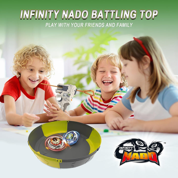 INFINITY NADO S7 Kreisel 2PCS mit 2 modularer kreiselwerfer, Metallkreisel Typ Verteidigung/Ausdauer