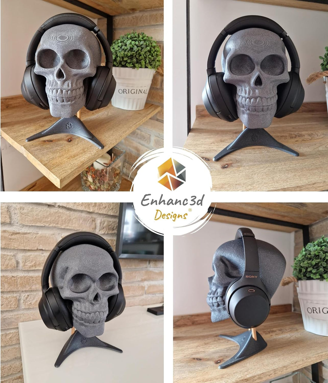 Headset Halterung – Totenkopf-Kopfhörer Ständer – Gaming Zubehör Zimmer Deko - Kopfhörer Halterung