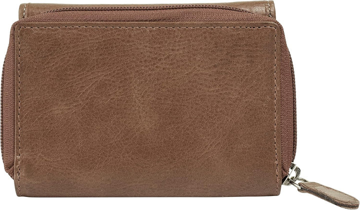 bruno banani kleine Geldbörse im Querformat Echt Leder Damen | RFID-Schutz, Clever konzipiert, Kompa