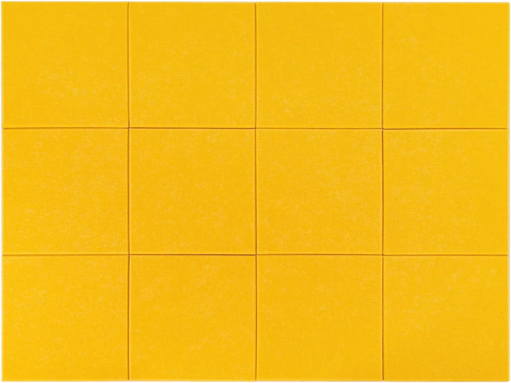 12 Stück Akustikplatten 30 x 30 cm aus Polyesterfaser 9 mm Orange | Selbstklebend und Zuschneidbar f