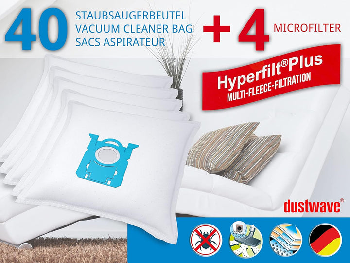 40 dustwave Staubsaugerbeutel für Philips FC 8446 » 8459 PowerLife, FC 8322 PowerLife, FC 8320 Power