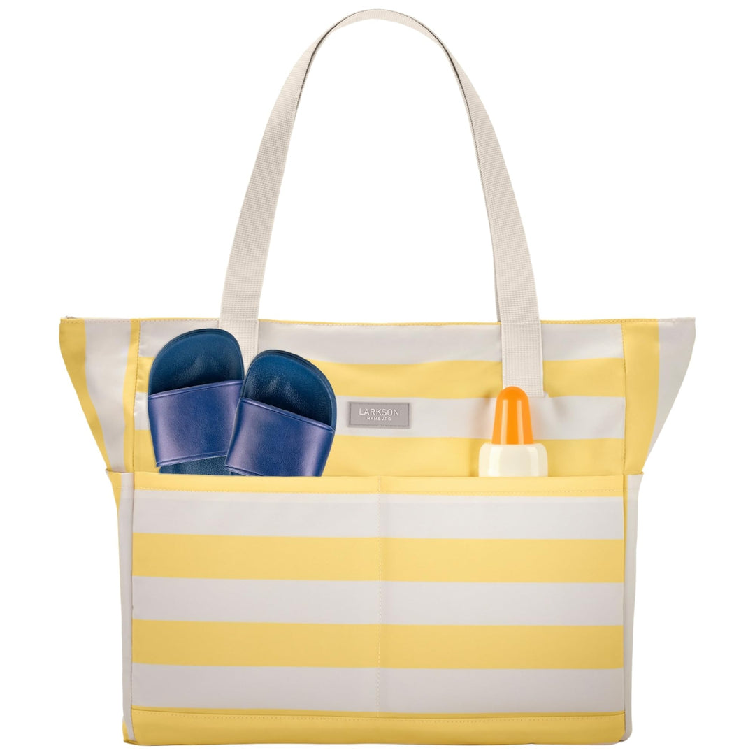 LARKSON Strandtasche Damen & Herren - Linn - Grosse Beach Bag für Strand, Schwimmbad, Pool - Tote Ba
