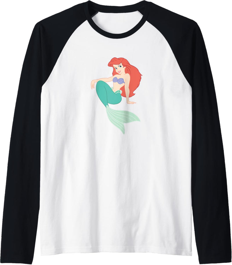 Disney The Little Mermaid Ariel Sitting & Smiling Alone Raglan