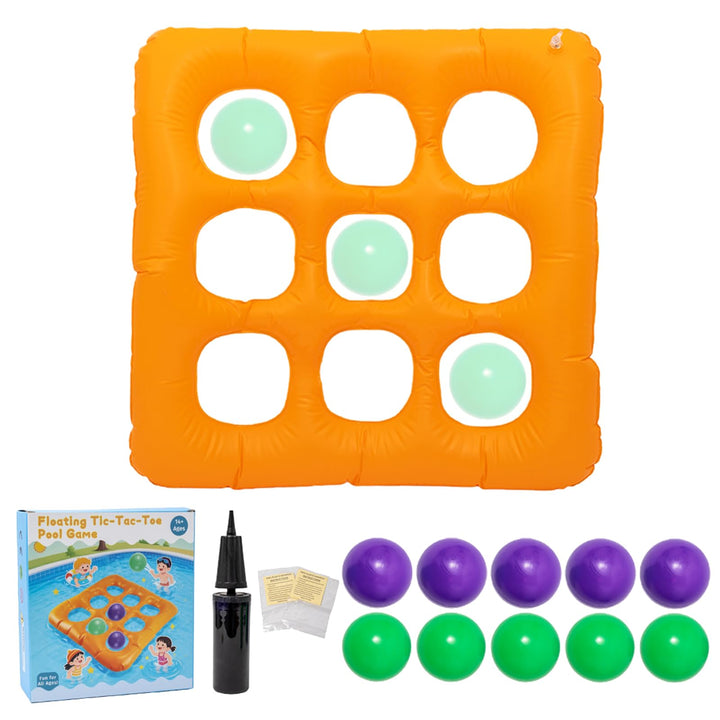 Aufblasbares Wasserspielzeug, Pool Spielzeug Tic Tac Toe, Wasserspielzeug Aufblasbar mit 10 Bällen,