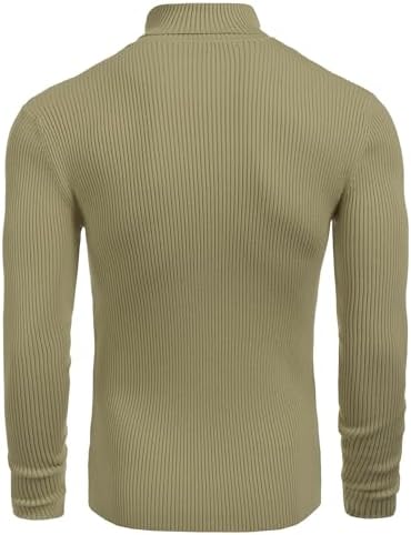 COOFANDY Herren Rollkragen Pullover Langarmshirt Feinstrick Sweater Rollkragen Freizeit Slim fit Bas