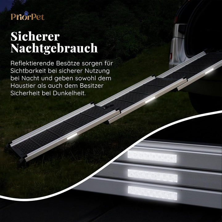 Hunderampe Auto Klappbar - Stabile und rutschfeste Hundeleiter Auto & SUV bis zu 90kg Belastbar - Te