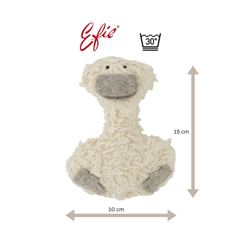Efie Bio-Rassel Comic Ente – Greifling aus Baumwollplüsch (kbA) mit Rassel – GOTS-zertifiziert – sch