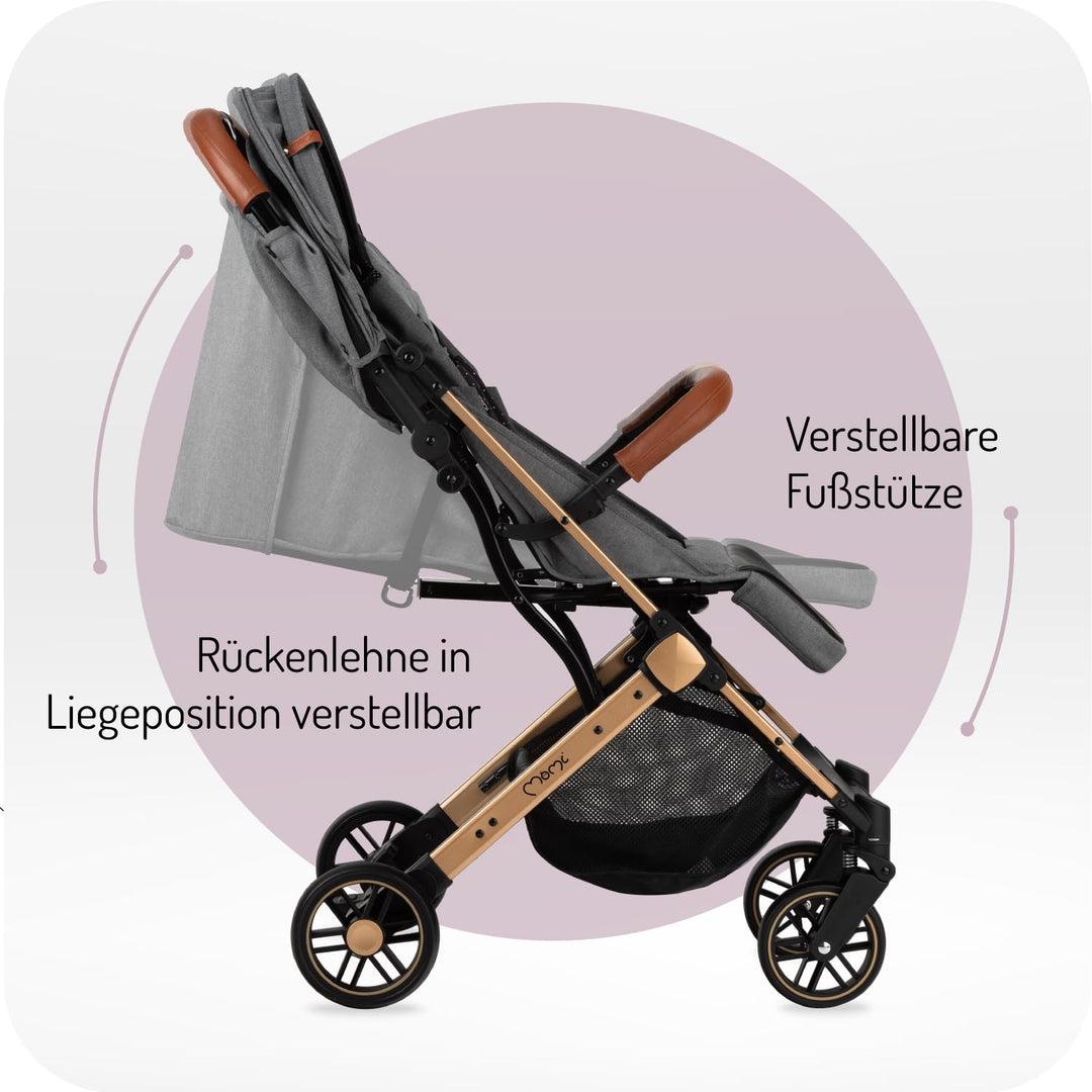 MOMI ESTELLE Kinderwagen für Kinder ab 6 Monat bis zu max körpergewicht von 15 kg, klappbar auf die