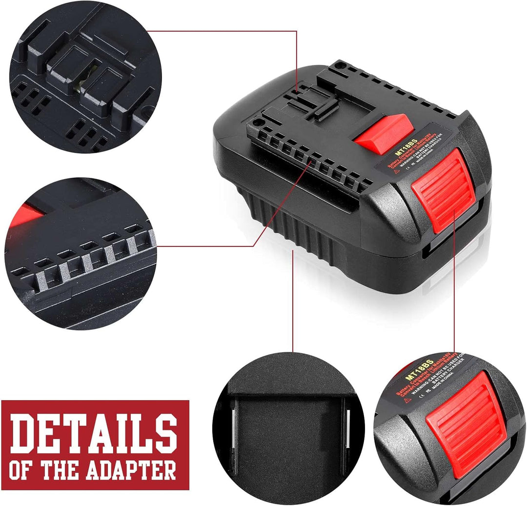 2-in-1 Akku Adapter für Dewalt 20V &amp; für Milwaukee M18 18V Li-Ion Batterien zu für Bosch GBA 18V Sys