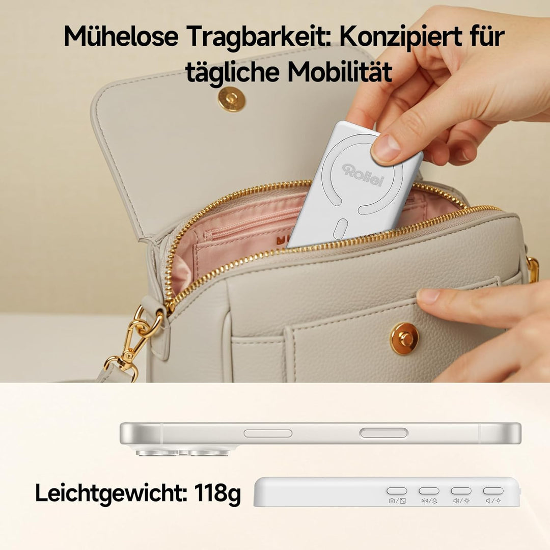 Rollei Easy Creator Selfie Monitor Handy Rückkamera Magnetisch Vlog Bildschirm Kompatibel mit Smartp