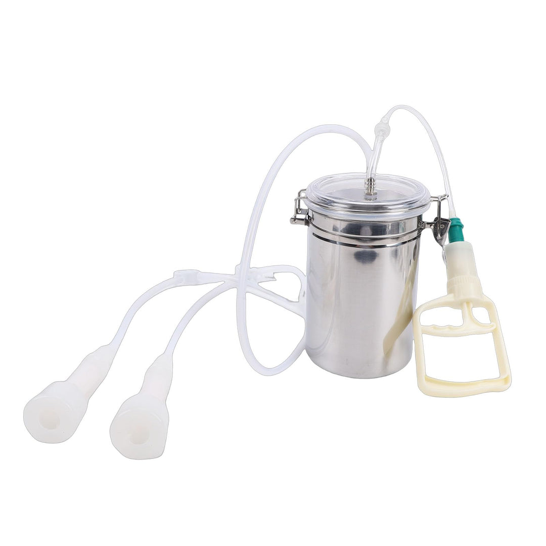 Hztyyier Ziegenmelkmaschine, 2L Milchmaschine Manueller Ziegenmelker Edelstahlflasche Tragbares Melk