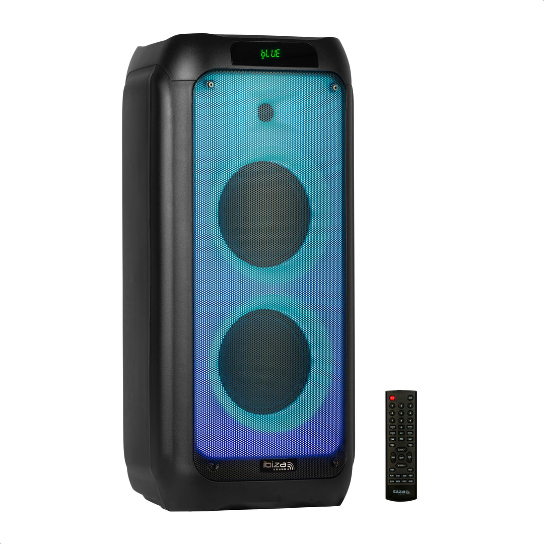 Ibiza - WAVE8-600W/2x8 Lautsprechersystem mit Bluetooth, USB und microSD - Wave LED Effekte und TWS