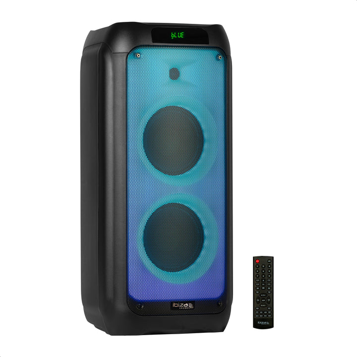 Ibiza - WAVE8-600W/2x8 Lautsprechersystem mit Bluetooth, USB und microSD - Wave LED Effekte und TWS