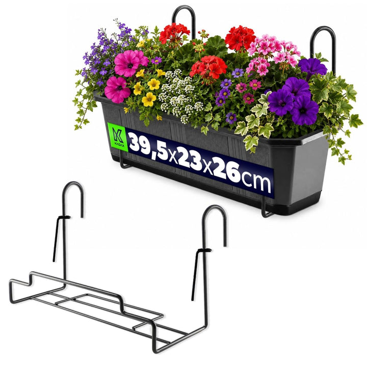 KADAX Blumentopfhalter für Geländer, Balkon, Terrasse, Blumenkasten, Innen und Aussen, Pflanzenständ
