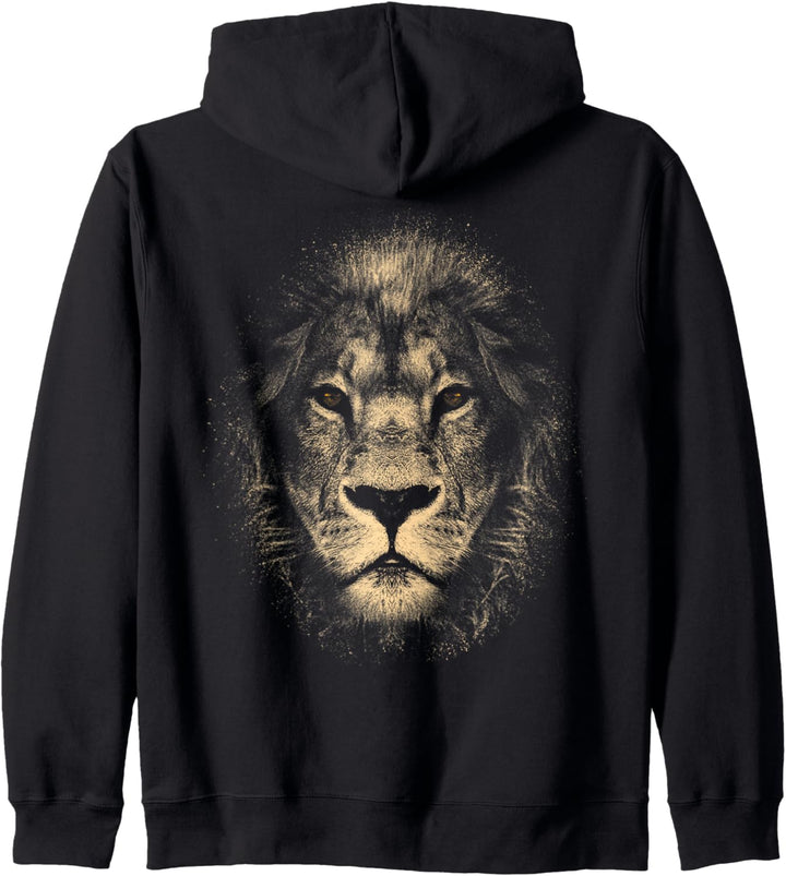 Afrika Löwe stylischer Löwenkopf mit coolen Augen und Mähne Kapuzenjacke