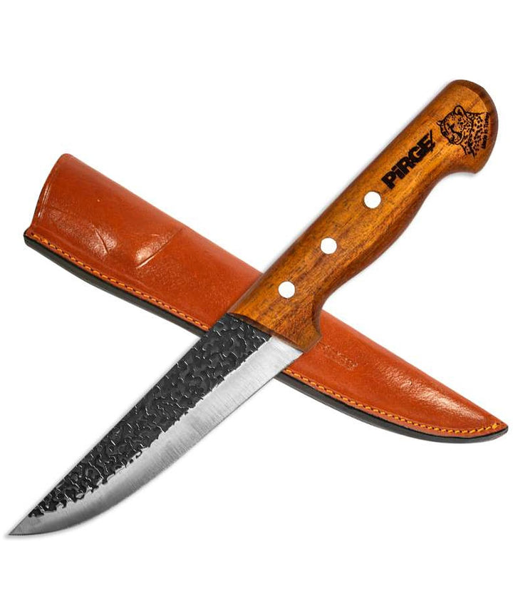 Pirge Elite Handgeschmiedet Schlachtermesser mit Lederscheide 14.5 cm Metzgermesser - Fleischermesse