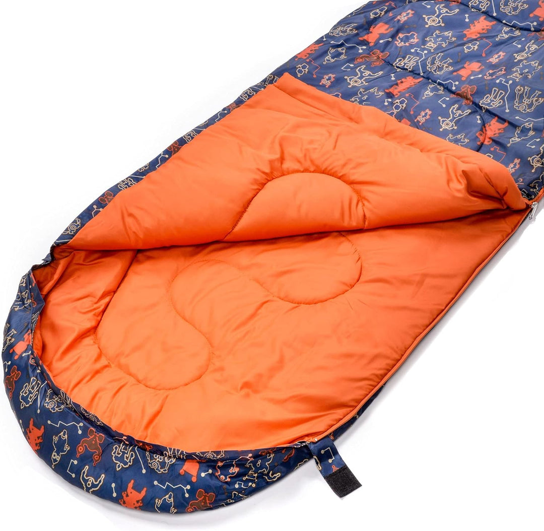 meteor Premium Kinder-Schlafsack mit Rucksack Ultraleicht Kinder Hüttenschlafsack Komfortbel Jugendl