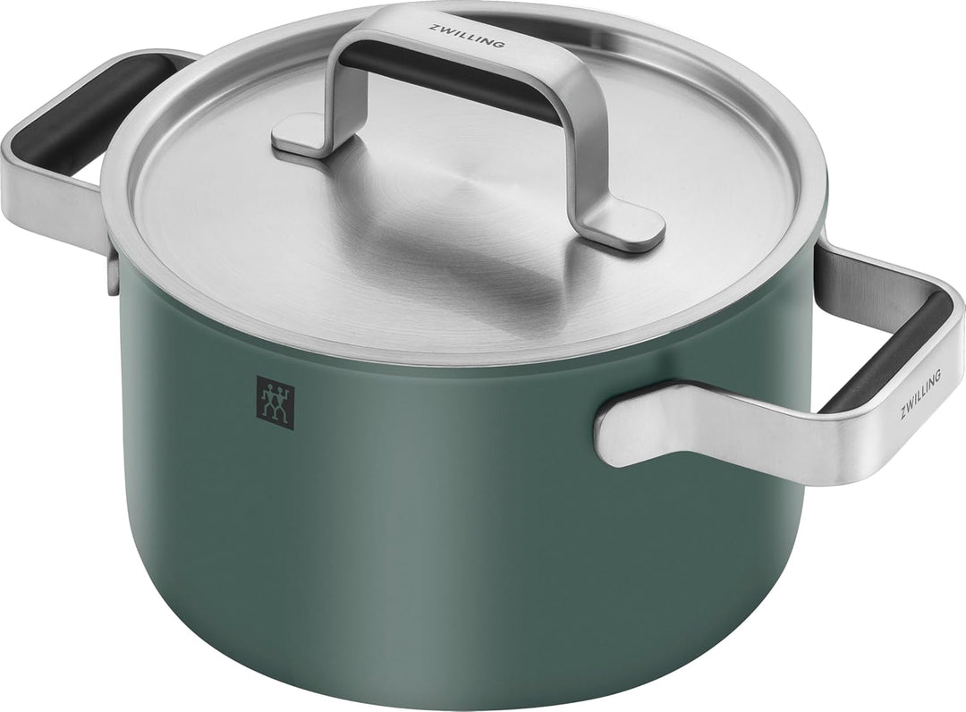 ZWILLING PURE Kochtopfset, 5-tlg, 18/10 Edelstahl, Keramik-Aussenbeschichtung, Stay-Cool-Griffe, Spü
