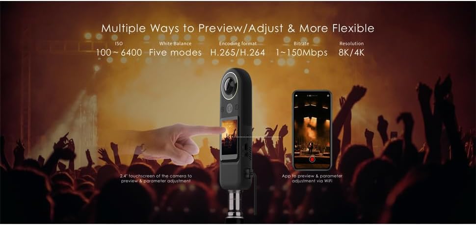 KanDao QooCam 8K Enterprise 360 Grad Professionelle Live-Kamera, interne 8K 30FPS 360 Live-Lösung, 1
