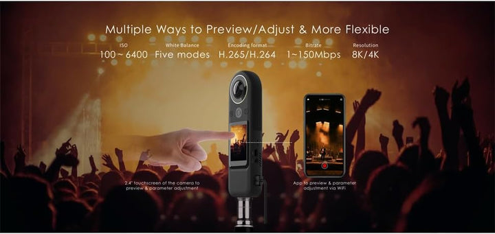 KanDao QooCam 8K Enterprise 360 Grad Professionelle Live-Kamera, interne 8K 30FPS 360 Live-Lösung, 1