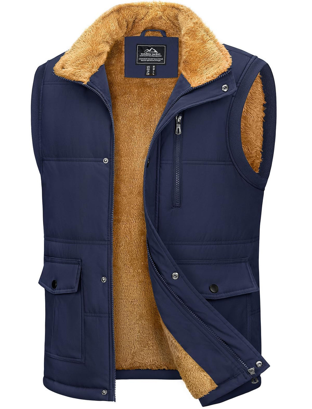 MAGCOMSEN Winterweste Herren Gefüttert Outdoor Weste Warme Fleeceweste Freizeit Ärmellos Jacke Therm