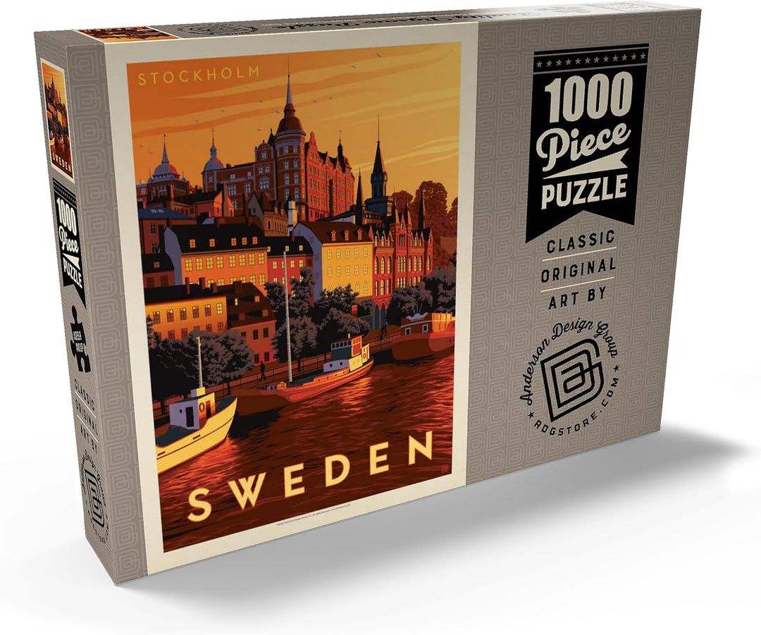 Schweden: Stockholm, Vintage Poster - Premium 1000 Teile Puzzle - MyPuzzle Sonderkollektion von Ande