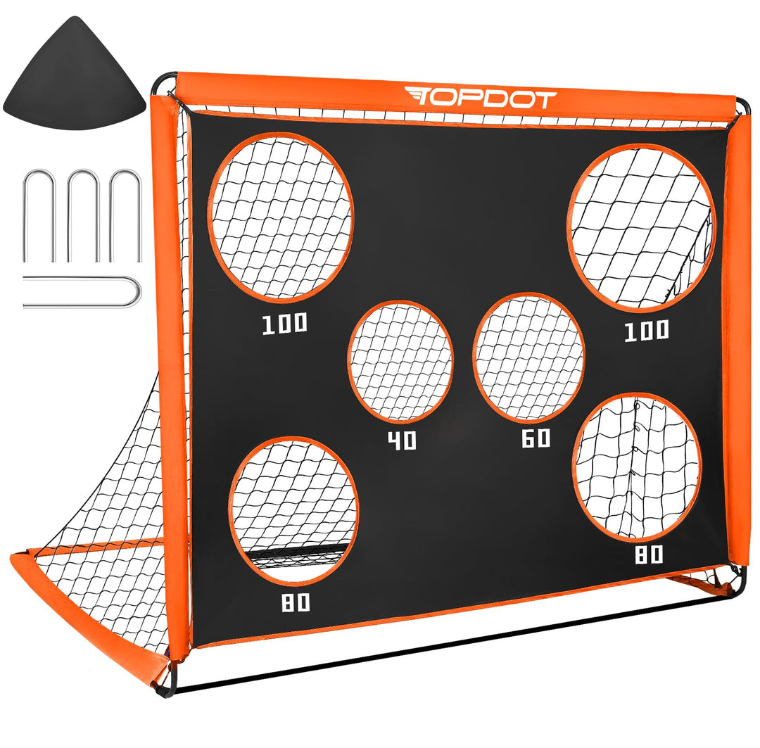 Topdot Kinder Fussballtore, 2-in-1 Fussballtor Faltbares Soccer Tor für Hinterhoftraining &amp; Aufblasb