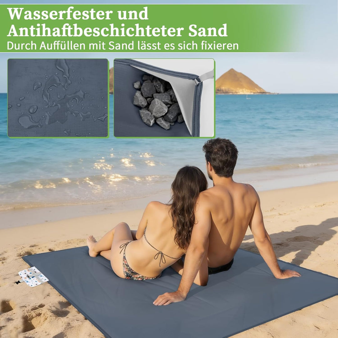 Kiiwah Picknickdecke Outdoor 200 x 150 cm, Faltbar Picnic Blanket Waterproof Leicht und Tragbar Stra