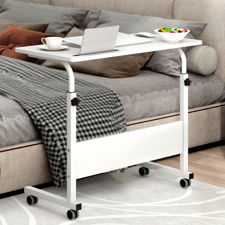 soges Computertisch Laptoptisch höhenverstellbar PC-Tisch mit Rollen, Oberfläche mit Einschnitt als