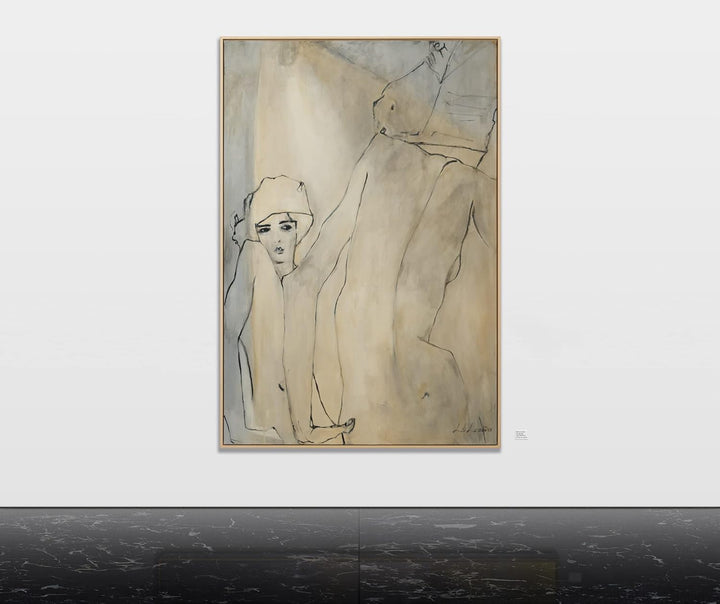 YS-Art XXL Abstrakt Acryl Gemälde auf Leinwand mit Rahmen Amsterdam handgemalte Wandbilder Wohnzimme