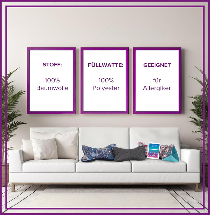 Leseknochen Nackenkissen (Mandala grün) bequem und waschbar! Handgestopft und genäht in Deutschland