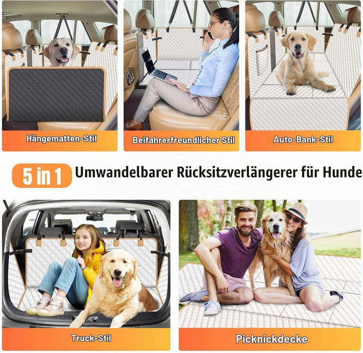 Hundedecke Auto Rückbank Fester Boden - 4 Stabile Platten Hundedecke Rücksitzbank mit Harter Unterse