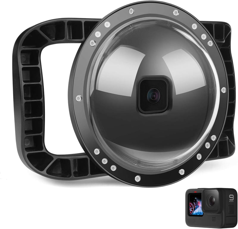 D&F Unterwasser Dome Port für GoPro Hero 11 Black/Hero 10 Black/Hero 9 Black, Integrierter Gehäuseku