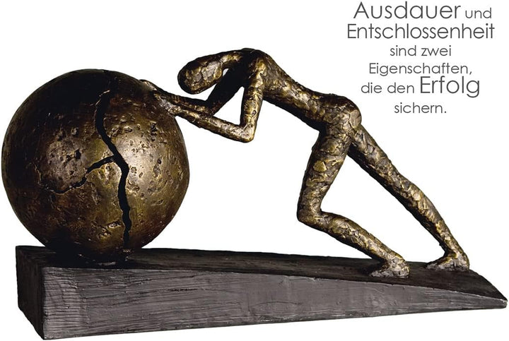Casablanca - Skulptur Heavy Ball - Poly - Bronzefinish - Schwarzer Base - Höhe 21,5 cm - Länge 37 cm