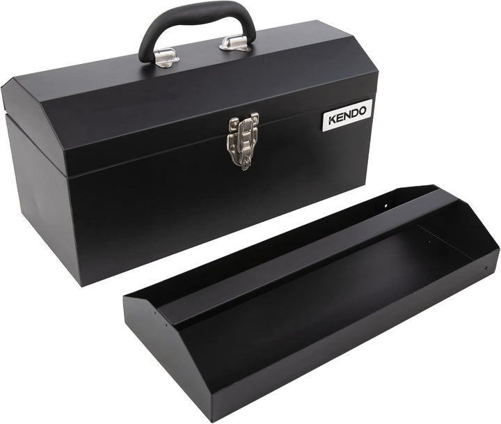 KENDO Werkzeugkasten leer - Masse: L41 x B18 x H19,5 cm - Werkzeugkiste Metall - Freitragende Werkze