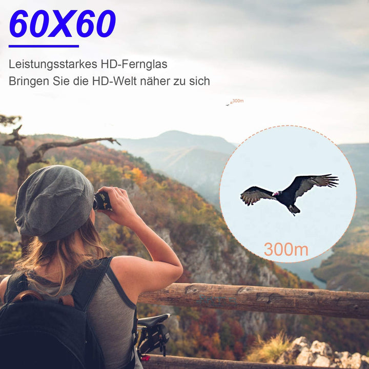 TTSkying Fernglas 60 x 60 HD Professionelles Fernglas mit Nachtsicht IPX7 Wasserdicht, Fernglas für