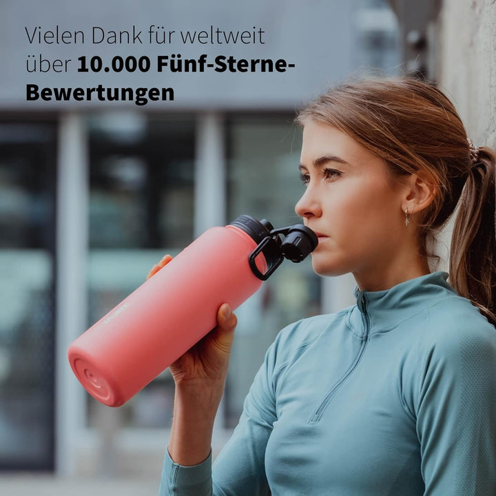 720°DGREE Edelstahl Trinkflasche “noLimit” – 1200ml - Auslaufsicher, Kohlensäure geeignet, BPA-Frei